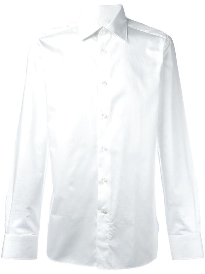 Ermenegildo Zegna Classic Shirt, Men's, Size: 41, White, Cotton