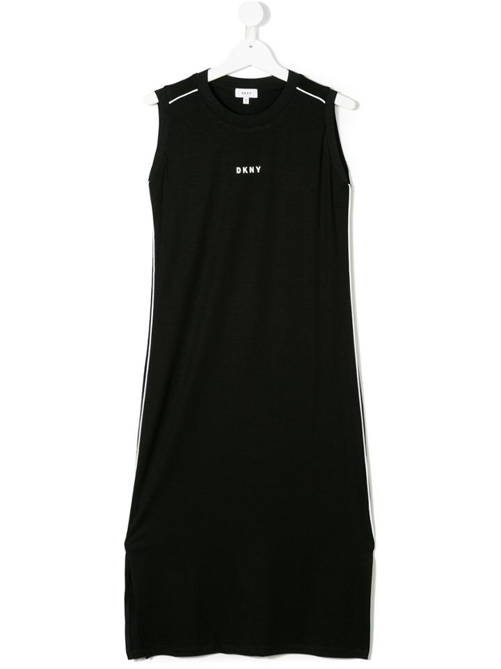 Dkny Kids Logo Printed Dress - Black