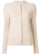 Extreme Cashmere Ribbed Neckline Classic Cardigan - Neutrals