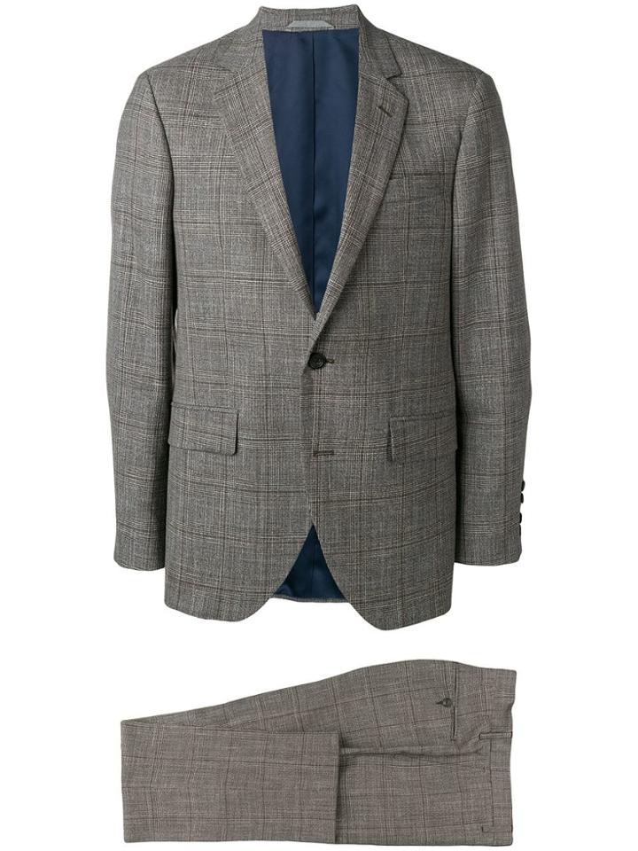 Hackett Checked Formal Suit - Brown