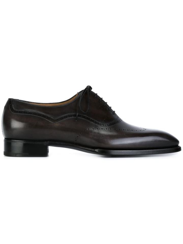 Santoni Brogue Detailing Oxford Shoes