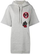 Mcq Alexander Mcqueen Ss Jersey Hoodie Dress - Grey