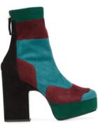 Pierre Hardy Colour Block Platform Ankle Boots - Multicolour