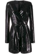 P.a.r.o.s.h. Sequin Embellished Playsuit - Black