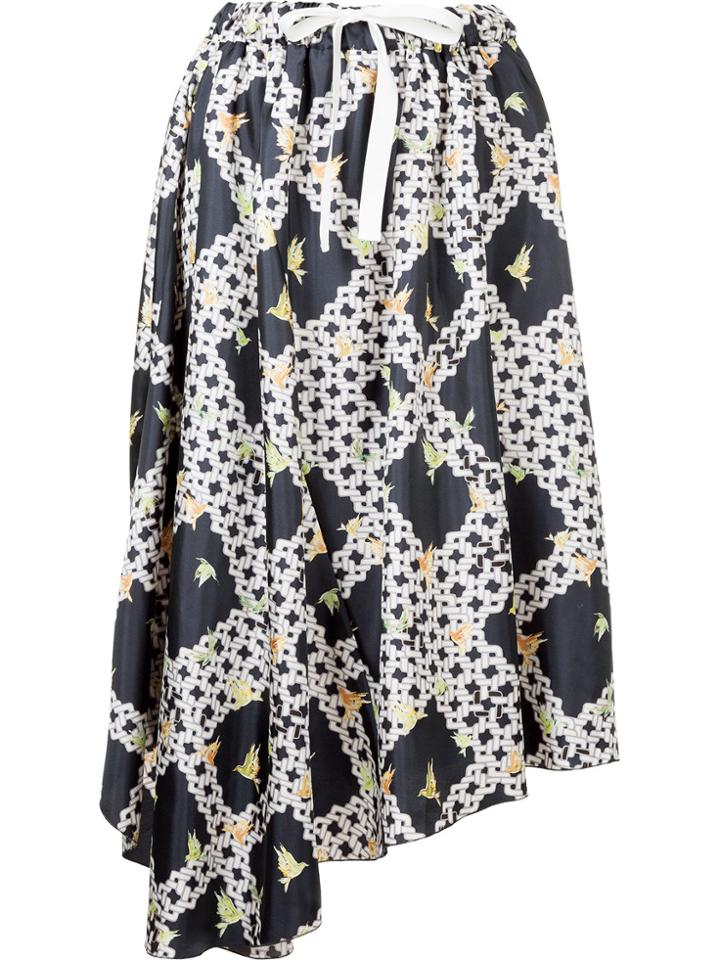 Astraet Lattice Print Skirt - Blue
