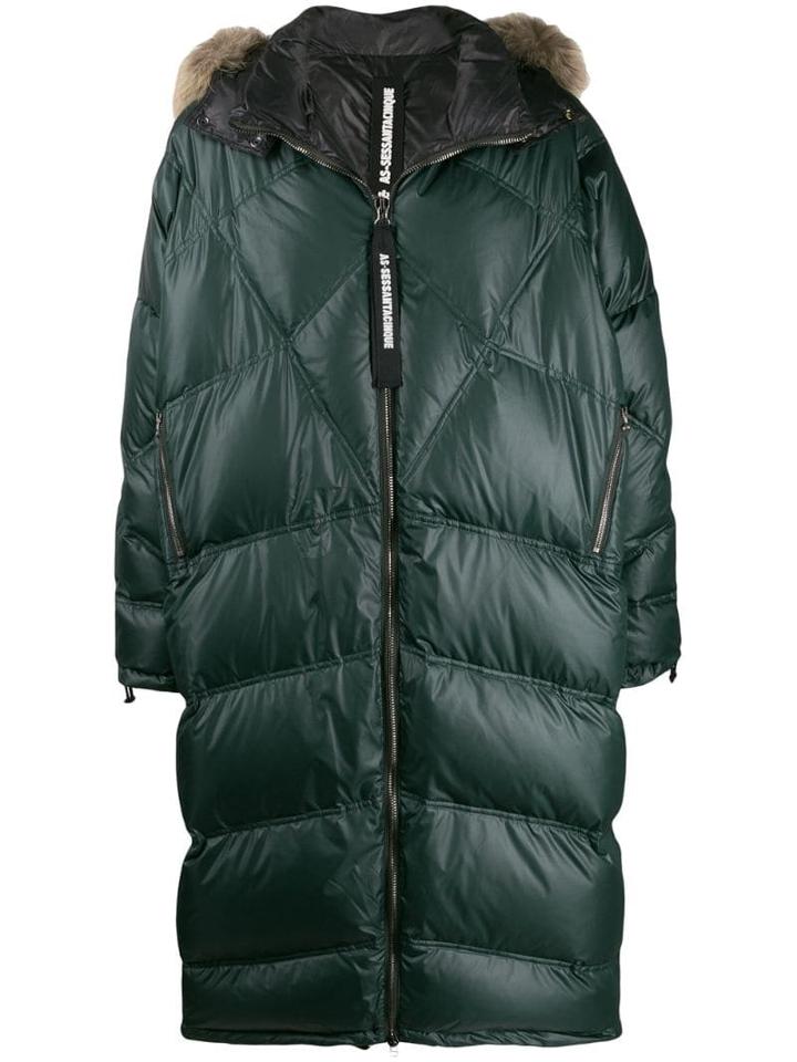 As65 Oversized Padded Coat - Green