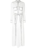 Self-portrait Belted Shirt Maxi Dress - White