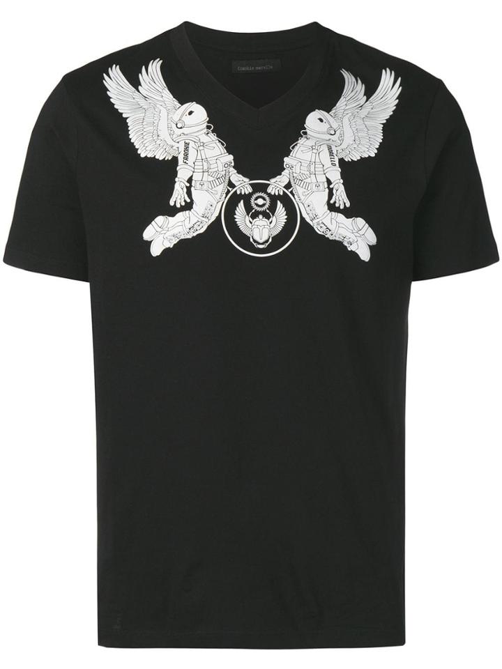 Frankie Morello Astronaut Print T-shirt - Black