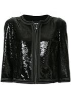 Chanel Vintage Sequinned Cropped Jacket - Black