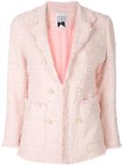 Edward Achour Paris Pearl Button Blazer - Pink & Purple