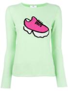 Allude Sneaker Intarsia Jumper, Size: Large, Green, Cashmere