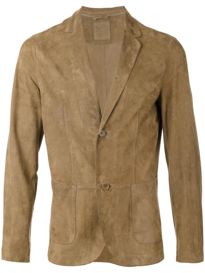 Desa Collection - Panelled Blazer - Men - Suede - 48, Brown, Suede