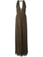 Jay Ahr V-neck Sleeveless Long Dress, Women's, Size: 38, Green, Rayon