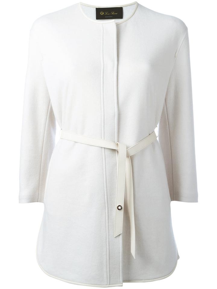Loro Piana - Belted Coat - Women - Leather/nylon/cashmere - L, Nude/neutrals, Leather/nylon/cashmere
