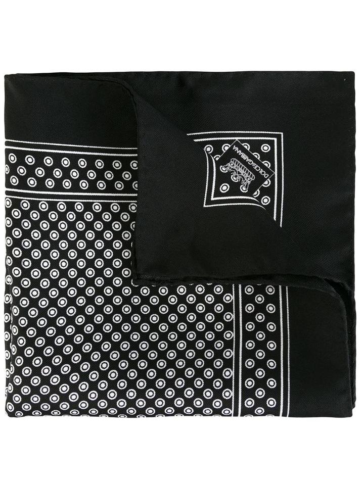 Dolce & Gabbana Polka Dot Print Scarf, Black, Silk