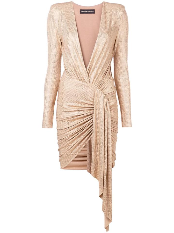 Alexandre Vauthier Asymmetric Ruched Dress - Neutrals