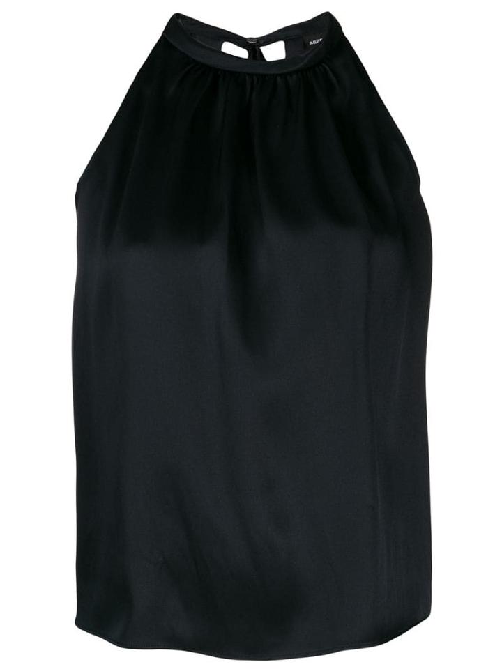 Aspesi Pleated Halter Top - Blue