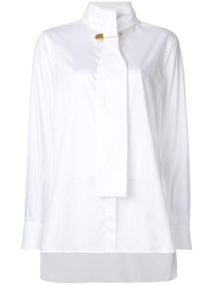 Burberry Safety Pin Tie Shirt - White
