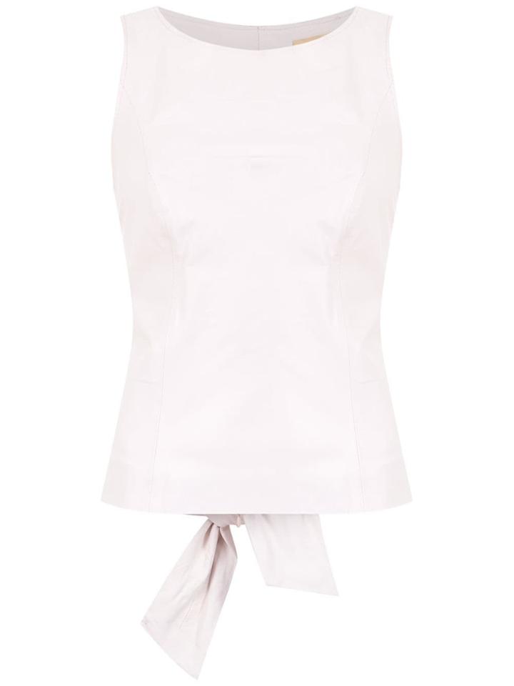 Clé Douple Knot Leather Blouse - Pink