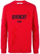Givenchy Distressed Logo Sweatshirt - Red