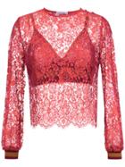 Nk Long Sleeves Lace Blouse - Red