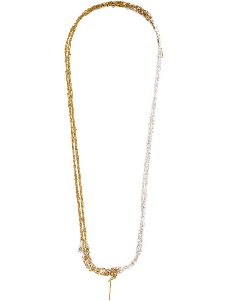 Arielle De Pinto One Strand Chain Necklace, Women's, Metallic