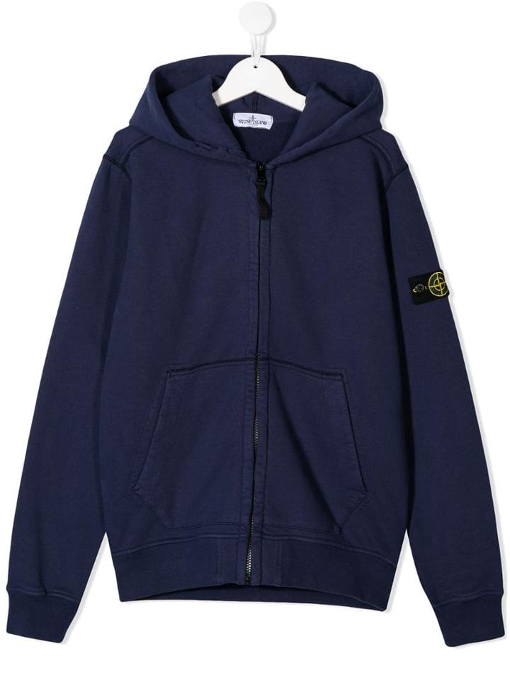 Stone Island Junior Teen Zipped Hoodie - Purple