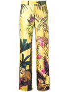 F.r.s For Restless Sleepers Jungle Print Tailored Trousers - Yellow