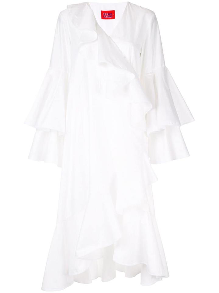 Solace London Ruffled Wrap Dress - White
