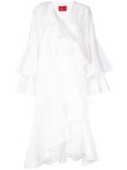 Solace London Ruffled Wrap Dress - White