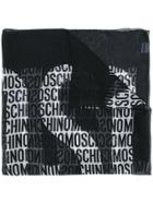 Moschino All-over Logo Print Scarf - Black