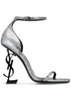 Saint Laurent Opyum Leather Sandals - Silver