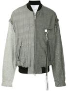 Song For The Mute Contrast Pattern Bomber Jacket - Black