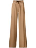 Blanca Wide Leg Tapered Trousers - Brown