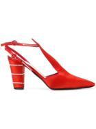Nina Ricci Crystal Embellished T-bar Pumps - Red