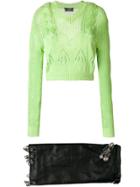 Versace Vintage Pin Skirt & Cutout Jumper - Black
