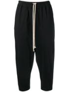 Rick Owens Drkshdw Drawstring Cropped Trousers, Women's, Size: Small, Black, Cotton
