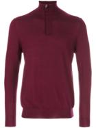 N.peal The Regent Fine Gauge Half Zip Jumper - Red