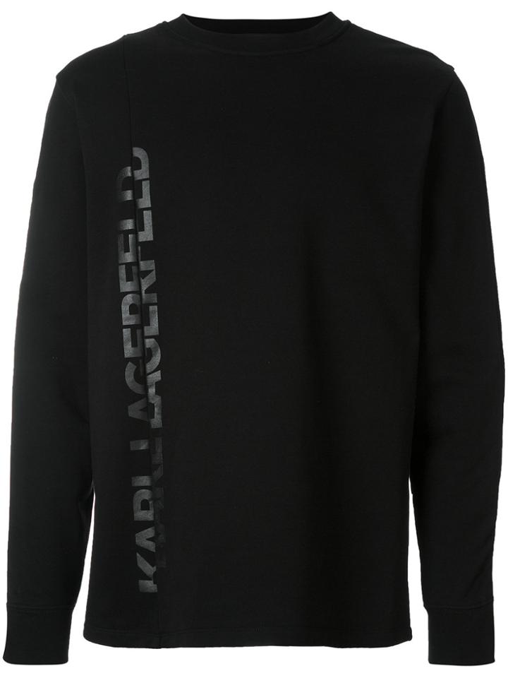 Karl Lagerfeld Tonal Logo Print Sweatshirt - Black