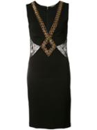 Roberto Cavalli - Embroidered Mini Dress - Women - Nylon/spandex/elastane/viscose - 38, Women's, Black, Nylon/spandex/elastane/viscose