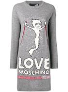 Love Moschino Yeti Girl Knitted Dress - Grey