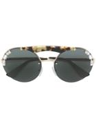 Prada Eyewear Jewelled Runway Sunglasses - Black