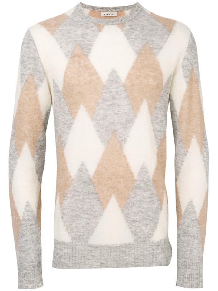 Laneus Intarsia Knit Jumper - Nude & Neutrals