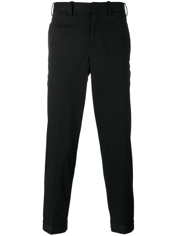 Neil Barrett Tailored Tapered Trousers, Men's, Size: 48, Black, Cotton/polyester