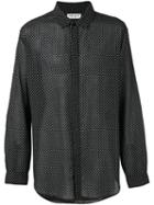 Saint Laurent Printed Long Sleeve Shirt, Men's, Size: Small, Black, Cotton