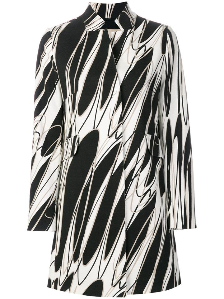 Herno Abstract Print Coat - Nude & Neutrals