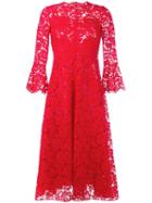 Valentino Heavy Lace Dress, Women's, Size: 42, Red, Silk/spandex/elastane