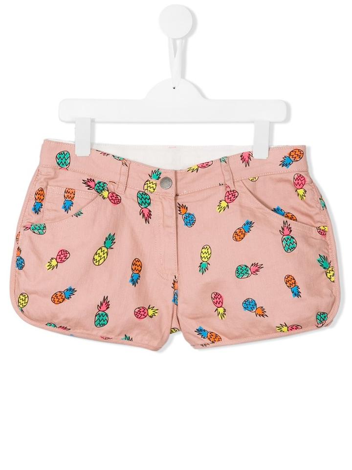 Stella Mccartney Kids Pineapple Print Emma Shorts, Girl's, Size: 14 Yrs, Pink/purple