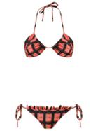 Amir Slama Printed Triangle Bikini Set - Yellow & Orange