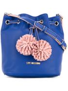 Love Moschino Pom Pom Bucket Bag - Blue